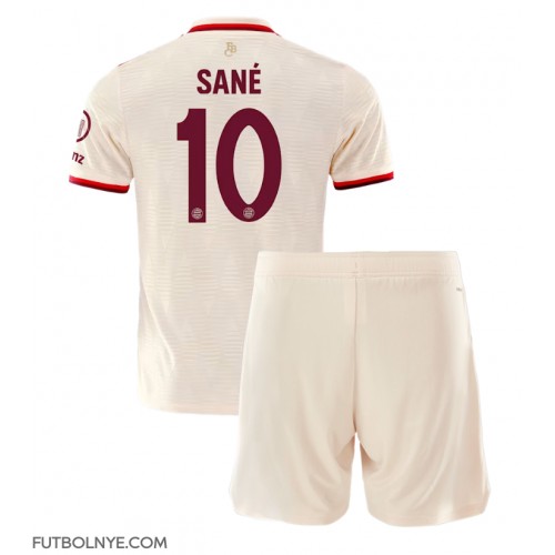 Camiseta Bayern Munich Leroy Sane #10 Tercera Equipación para niños 2024-25 manga corta (+ pantalones cortos)